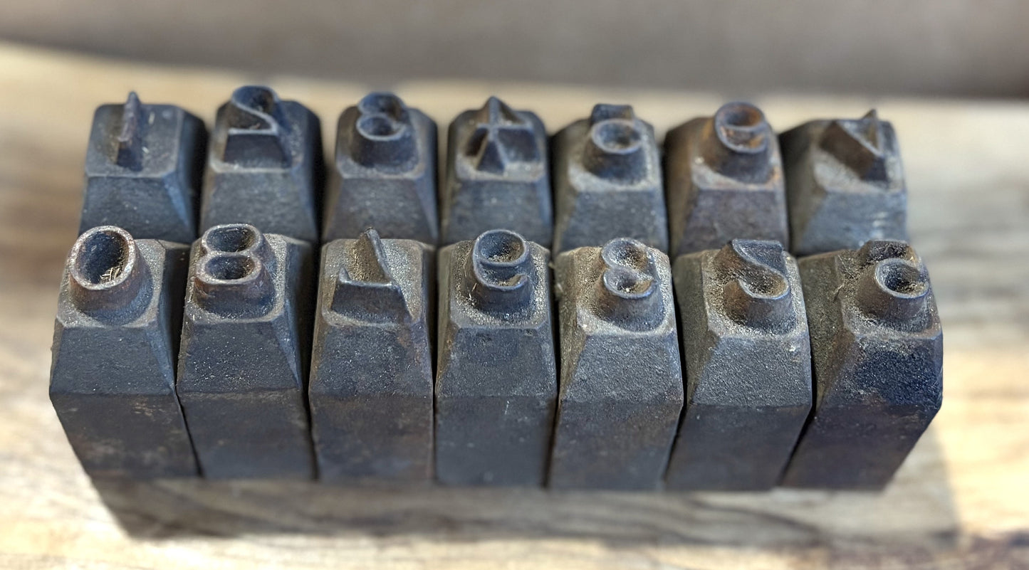 Vintage Master Metal Stamp & Tool Lot 3 Sizes 1/16" 1/8" 1/4" 12 Specialized Tools - Professional Blacksmith & Artisan Tool Bundle Master Stamp Collection & 12 Hand Tools