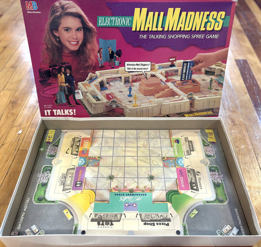 Vintage Electronic Mall Madness Board Game Milton Bradley 1989 - 1989 Electronic Mall Madness Complete Board Game