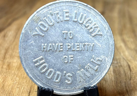 Vintage 1948 Hood’s Calf Dollar Aluminum Advertising Token - 1948 Hood’s Calf Dollar Dairy Memorabilia Token Boston, MA