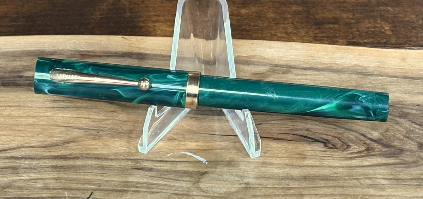Vintage Sheaffer No Nonsense Green Marble Fountain Pen - Marbled Green No Nonsense Sheaffer Vintage Pen