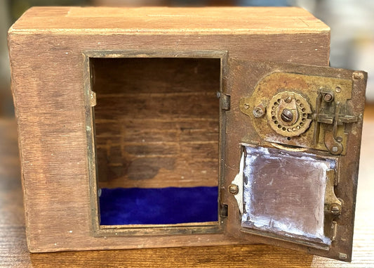 Antique Post Office Lock Box Converted To Coin Bank - USPS Postal Box Personal Coin Bank