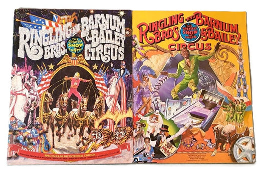 Vintage Ringling Bros Circus Souvenir Programs 1971-1982 Group Lot of 7 With Original Inserts - Lot of 7 Vintage Ringling Bros Barnum Bailey Circus Programs