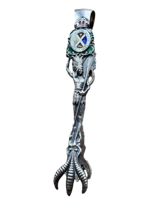 Antique Sterling Silver Native Chief Montreal Tongs - Stamped and Tested Sterling Silver - Sugar Cube Tongs - Claw Tongs - 4 Inches