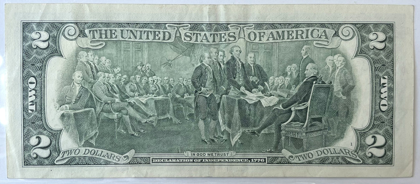2013 Fancy Triple Duo Serial Number 2 Dollar Note - 11336002 - 2013 Federal Reserve Two Dollar Cool Serial Note - Fr. 1940-F