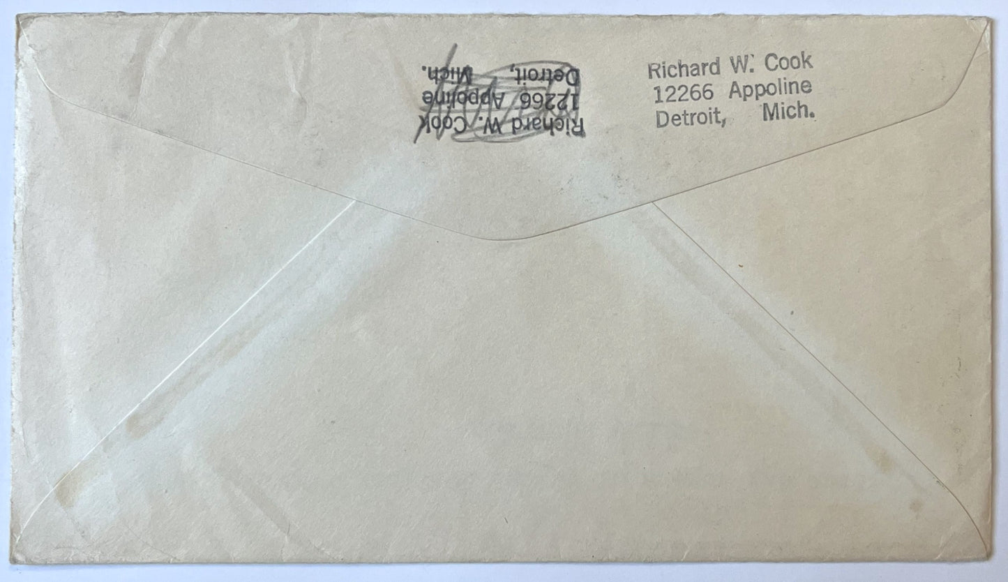 1942 A. M. Roberts "It's Alla Greek To Me!" Mussolini Caricature Patriotic Cover - WW2 Roberts Cartoon US Patriotism Postal Cover