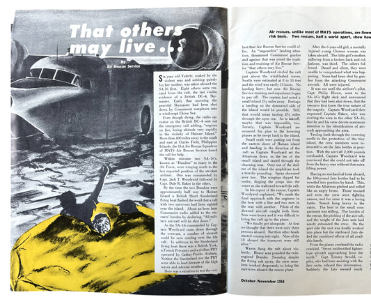 Oct-Nov 1954 Military Air Transport Service MATS Flyer Magazine - Air Rescue Service Publication - 1954 Cold War Military Aviation Magazine