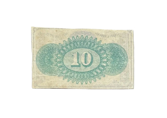 RARE 1862 Phenix Hotel 10 Cents Merchant Scrip Note - Rarer Scrip Remainder - Off Center Cut - 1862 Concord NH Ten Cent Banknote