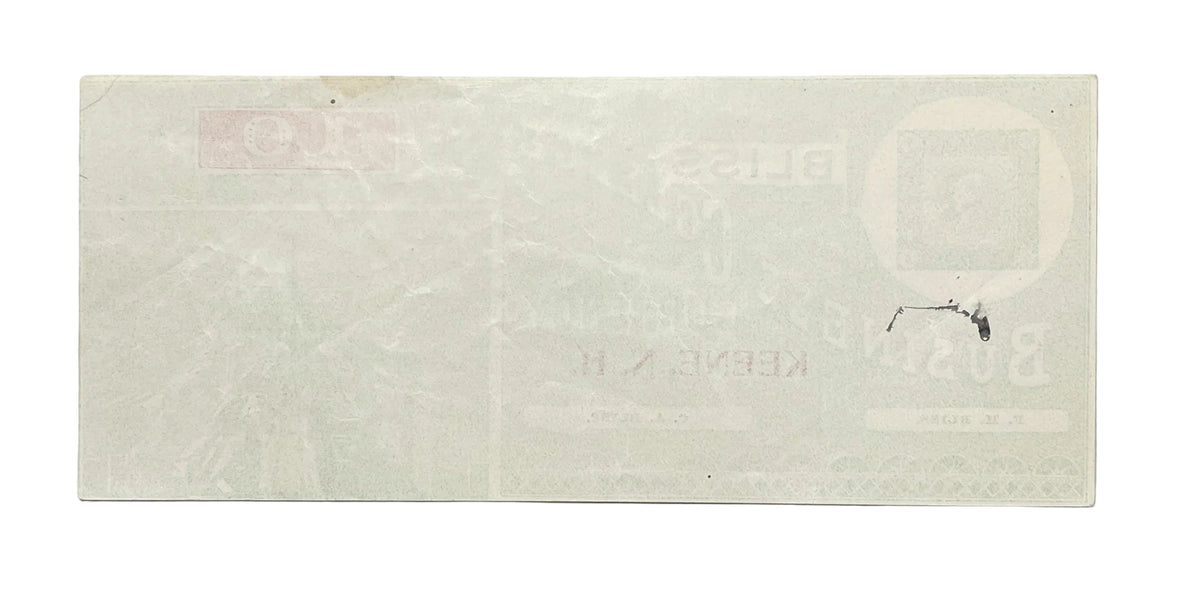 1890s Bliss Business College Currency 10 Dollar Note - Keene, NH - Almost Uncirculated (AU) - Bliss Business College Ten Dollars Trade Note
