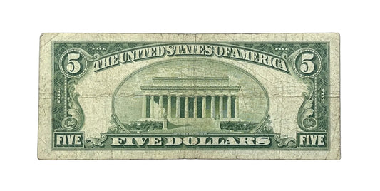 1953 Silver Certificate 5 Dollar Star Note - Fine (F) - 1953 Blue Seal Five Dollars Star Note - Fr.1655*
