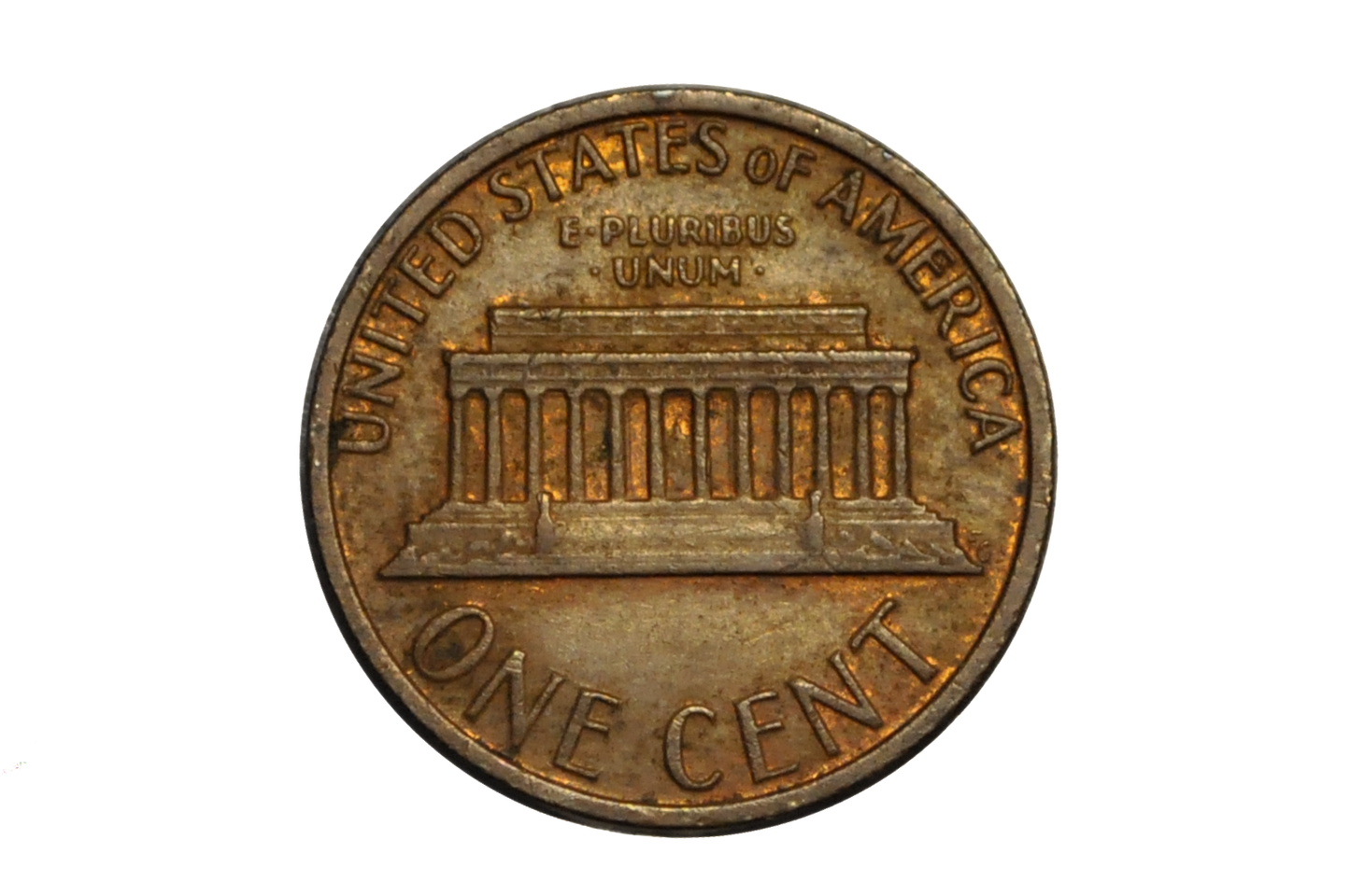Lincoln Memorial Penny Struck Through Capped Die Error - Penny Error Brockage Struck Ghost Image of Lincoln