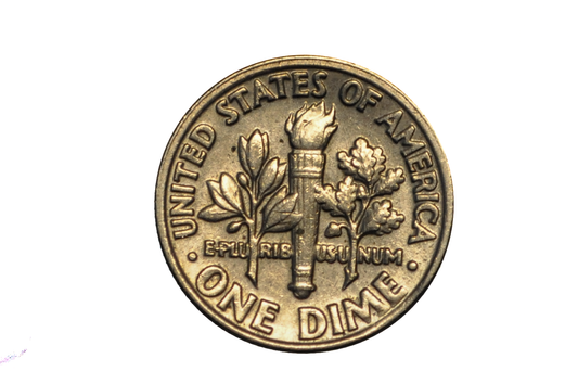 1981-P Roosevelt Dime Dramatic Die Crack Error Spiked Head - Error Dime Die Crack Spiked Head Variant