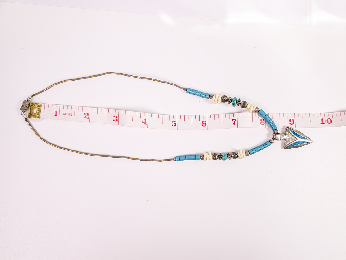 Desert Sky Turquoise & Metal Arrowhead Pendant Necklace