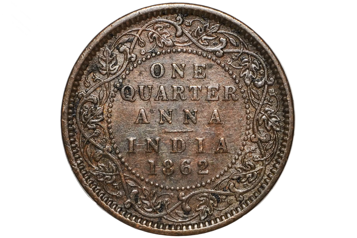 India 1/4 Anna 1862 - AU/Unc. Condition - 1862 India Quarter Anna - British India One Quarter Anna, Great Coin