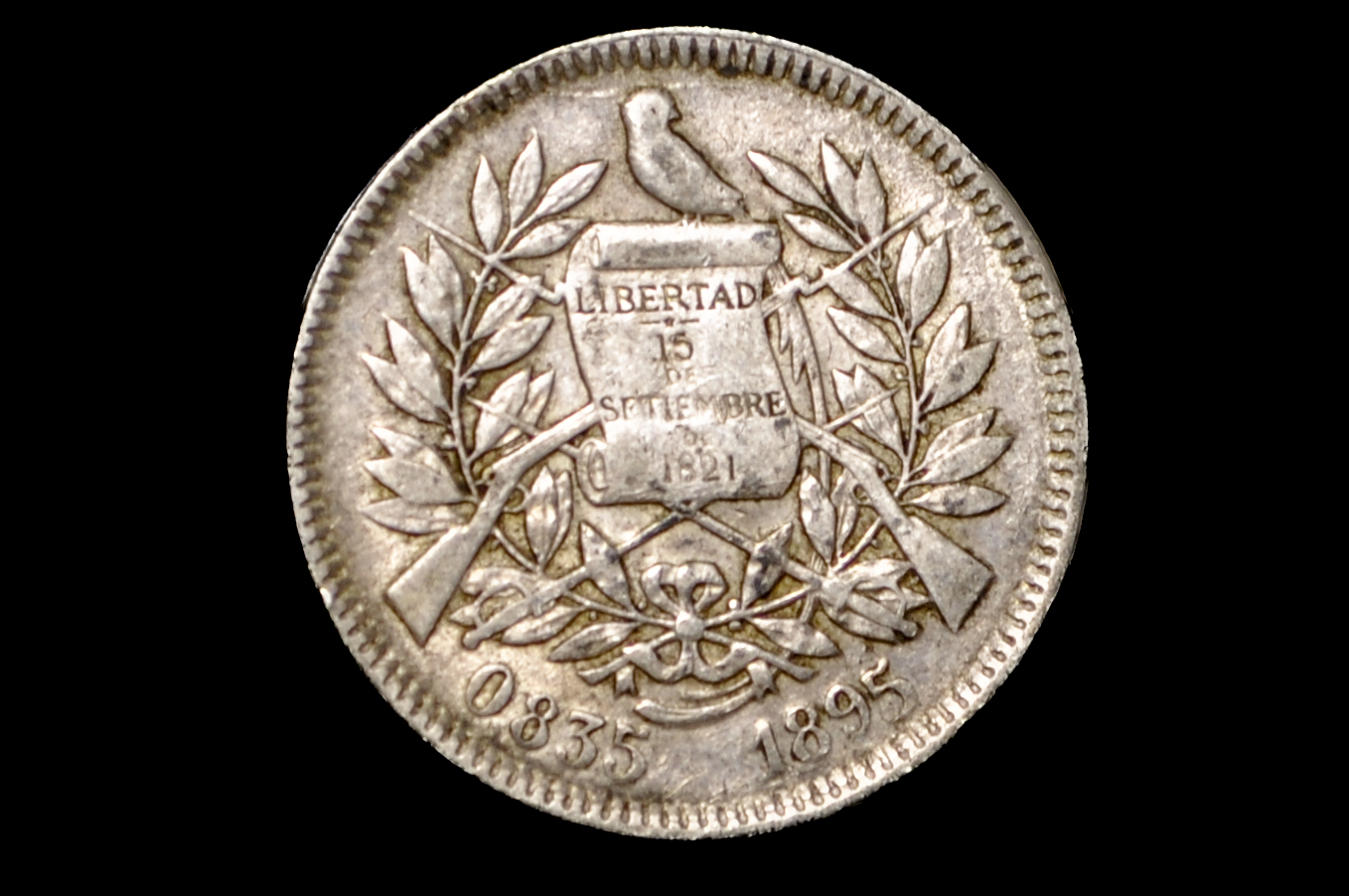 Rarer 1895 Guatemala 2 Reales - XF45 - Historic Coin Type - Republic of Guatemala Coin - Guatemala Quetzal