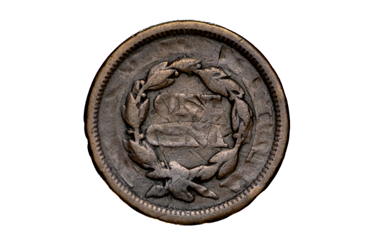 1846 Braided Hair Large Cent Error Coin Heavy Pitting - Error 1846 Large Cent Circulated with Heavy Pitting/Surface Damage