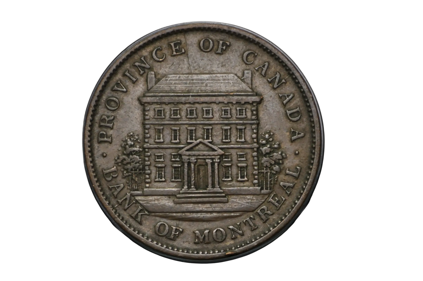 1842 Bank of Montreal Half Penny Copper Token Province of Canada - Canada 1842 Bank of Montreal 1/2 Penny Token Coin