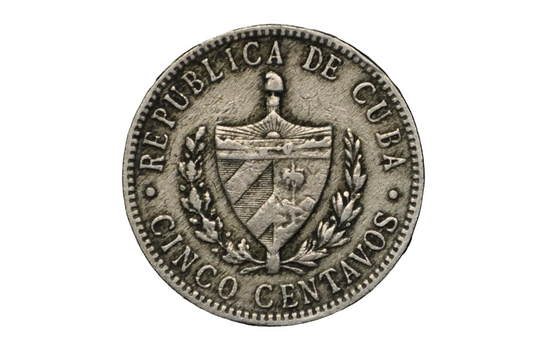 1920 Cuba 5 Centavos - Great Condition - First Republic of Cuba - Cuba Cinco Centavos