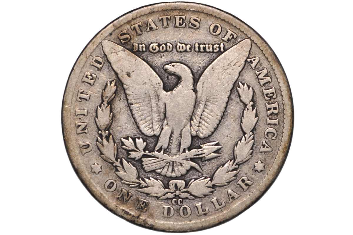 CC reverse morgan dollar in VG condition