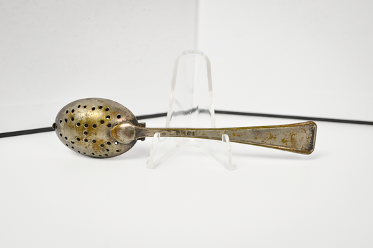 Antique E&JB Tea Infuser Spoon Strainer - Tested Silverplate - Unique Tea Infuser