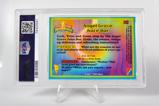 Angel Grove Juice Bar #28 - 1994 Mighty Morphin Power Rangers Season 1 - PSA 9, Mint - PSA Graded Power Rangers Cards