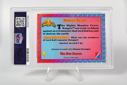 Power Team #9 - 1994 Mighty Morphin Power Rangers The New Season - PSA 9, Mint - PSA Graded Power Rangers Cards