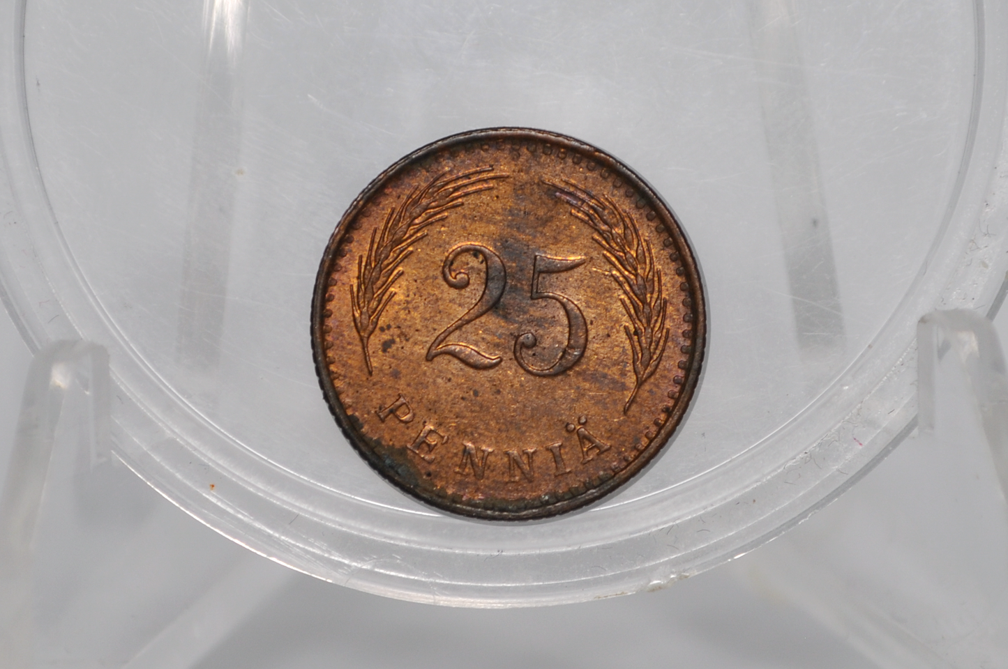 1940-S Copper Finland 25 Pennia - AU/UNC Condition - Finnish Coin - 72,000 Made - Awesome and Rare Coin