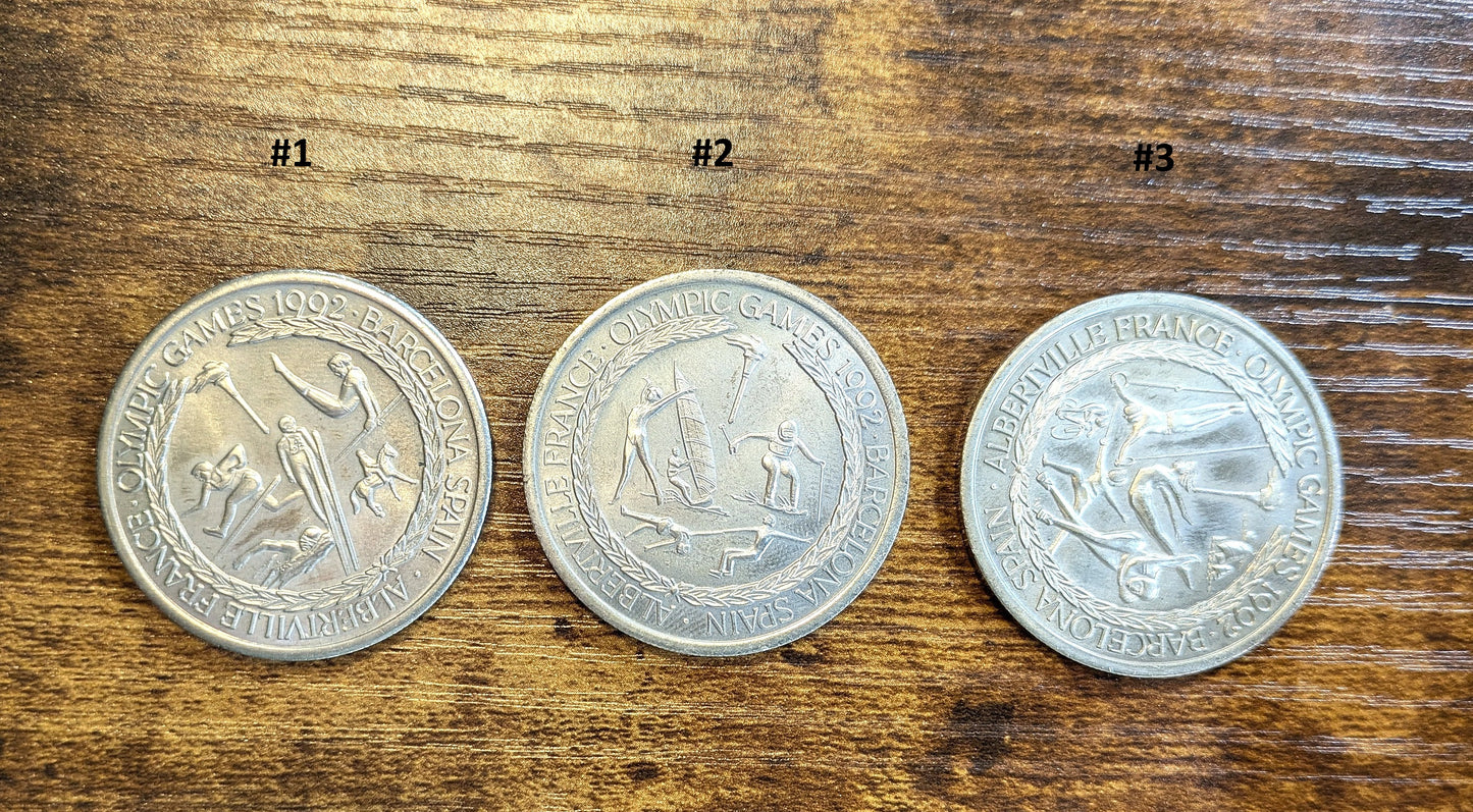 Turks and Caicos Islands Five Crowns 1992 Olympic Medallions set of 3 - 1992 Set of Three Olympic Medallions