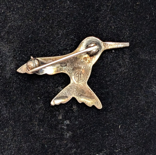 Vintage Abbott Gotshall Sterling Hummingbird Abbott Gotshall New Hampshire Pin 925 Silver Brooch