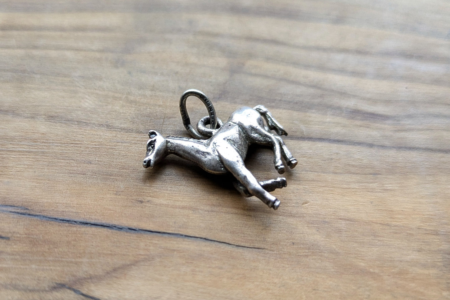 Sterling Silver Galloping Horse Charm - Stamped and Tested Sterling Silver - Bronco Charm - Beau Sterling