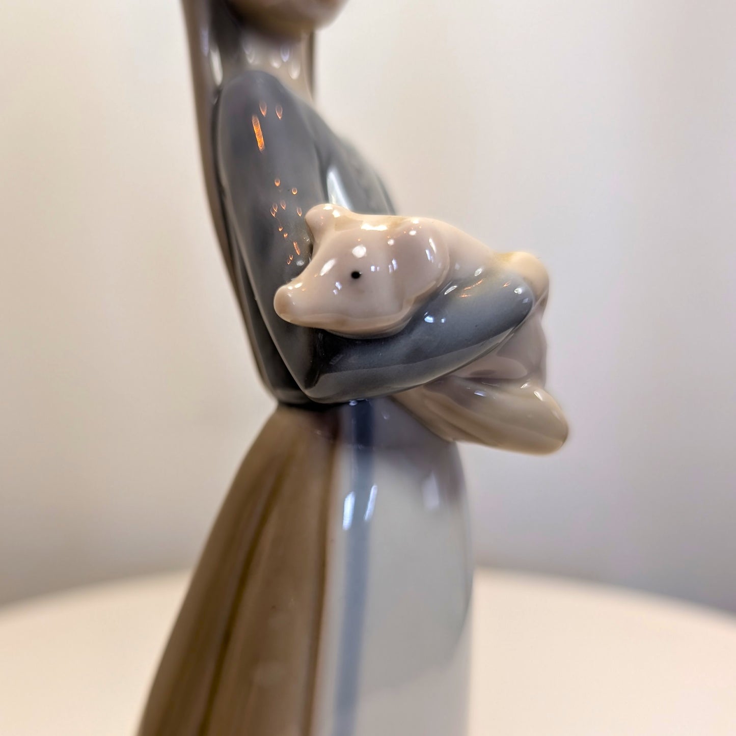 LLADRO Girl with Pig - Children with Animals Collection Glossy Finish Porcelain Figurine- LIKE NEW