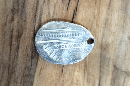 Sterling Silver 2022 Year and Sagittarius Dog Tag - Tested Sterling Silver - Astrology Pendant