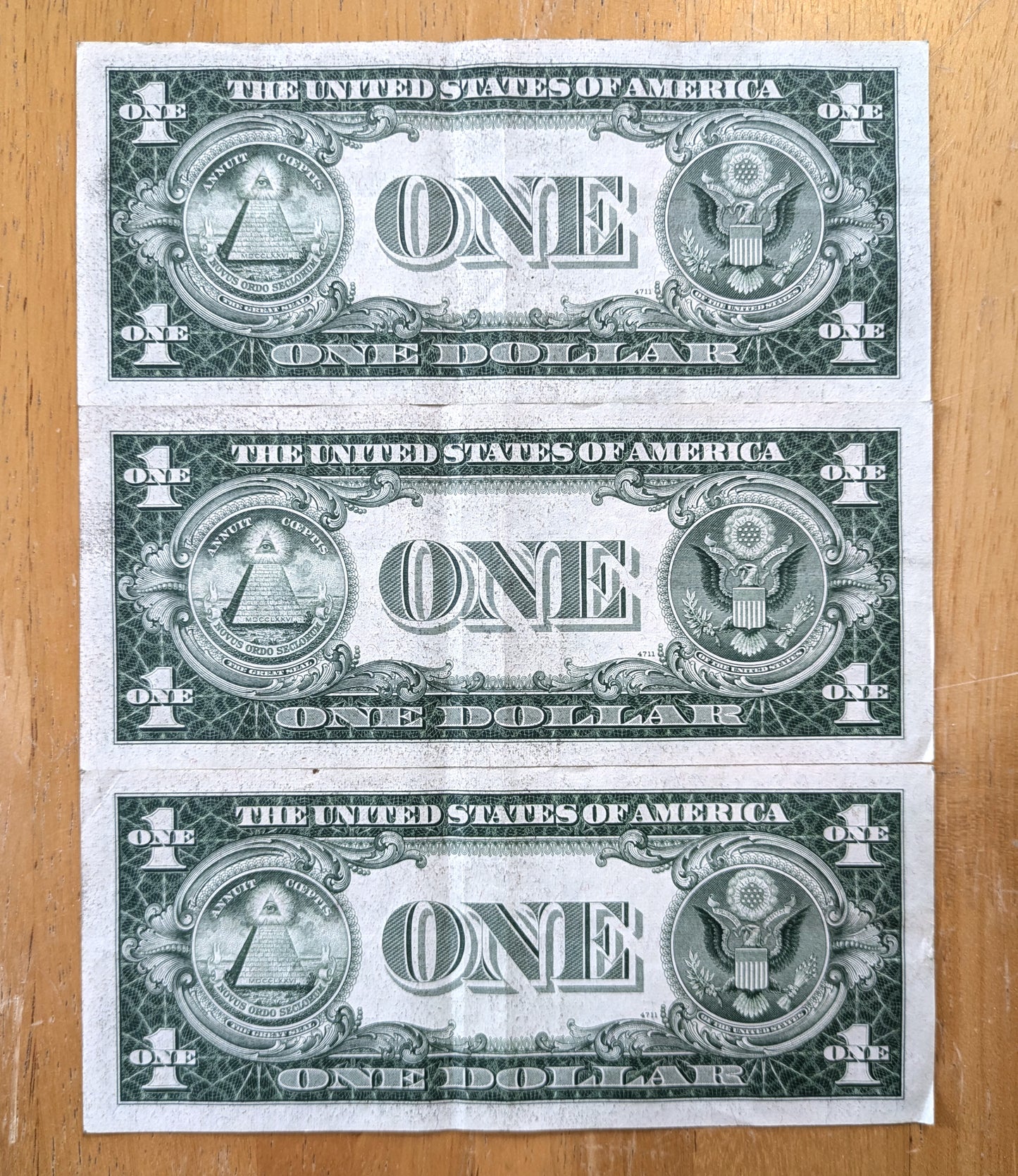 1935 D Silver Cert Consecutive Notes, Set of 3 - Sequential Serial Numbers - 1935 One Dollar Blue Seal Note - Fr#1613