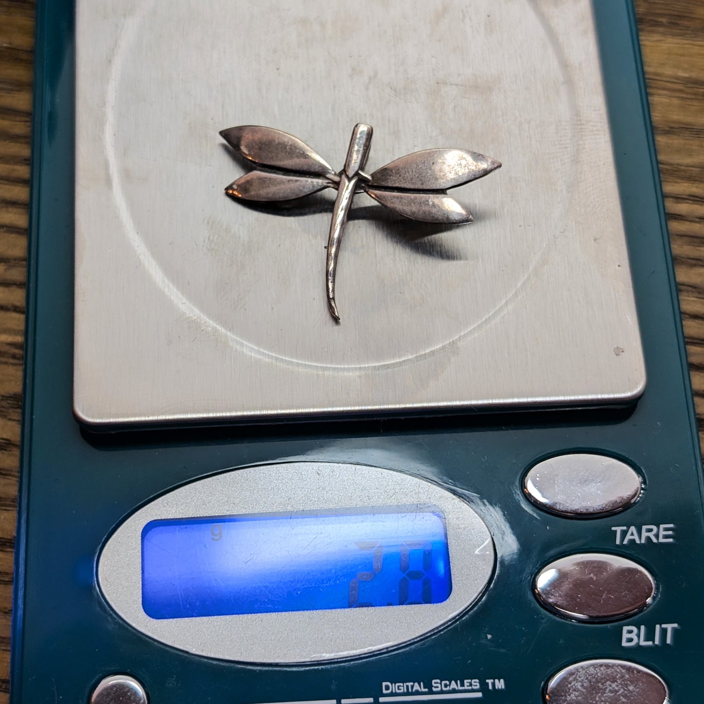 Vintage Elegant Sterling Silver Dragonfly Pendant - 2.8 grams - 1 1/3 inches -