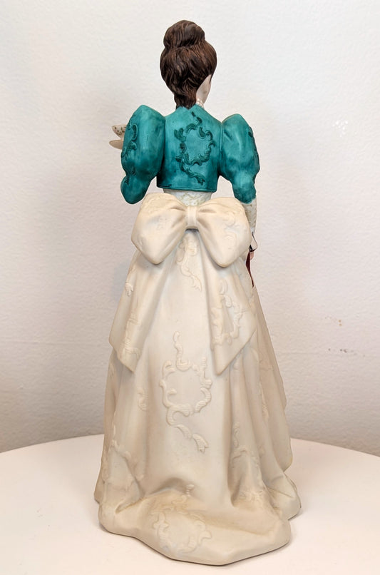 1995 Avon Mrs. Albee Award Porcelain Figurine - Holding Teacup - Like New, No Box - Avon Presidents Club Award 1995