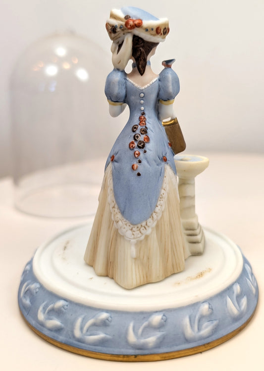 1998 Avon Mrs. Albee Award MINI Porcelain Figurine - 3.25", With Dome - Like New, No Box - Avon Presidents Club Miniature Award 1998