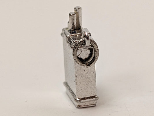 Antique Sterling Silver Cigarette Box with Three Cigarettes Charm - Cigarette Box with 3 Cigarettes Vintage Bracelet Pendant