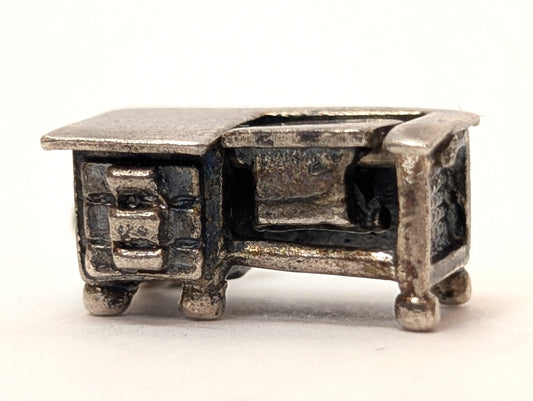 Antique Beau Sterling Typewriter and Desk Moveable Charm - Movable Pendant by Beau Sterling Silver Typewriter and Desk