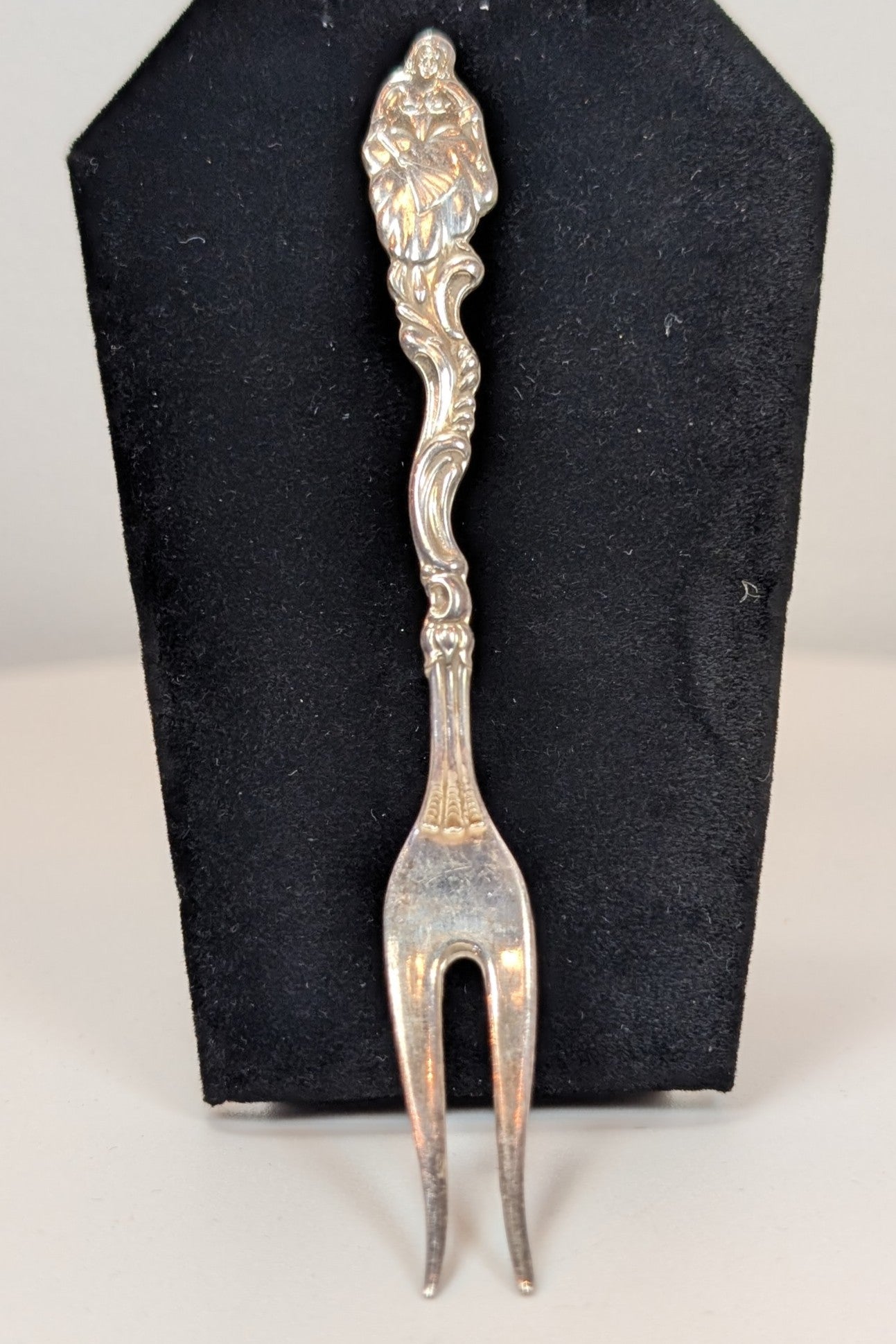 Vintage Swedish Flower Dancer Pickle Fork - Silverplated - Vintage Swedish Souvenir