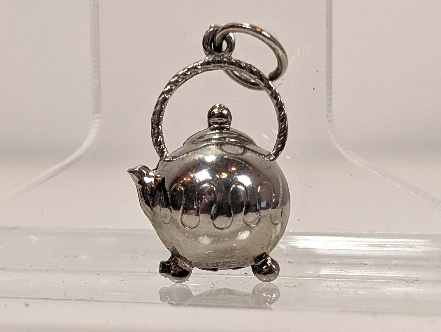 Vintage Paye Baker 925 Sterling Silver Teapot Charm -P&B Antique Hollow Teapot Pendant