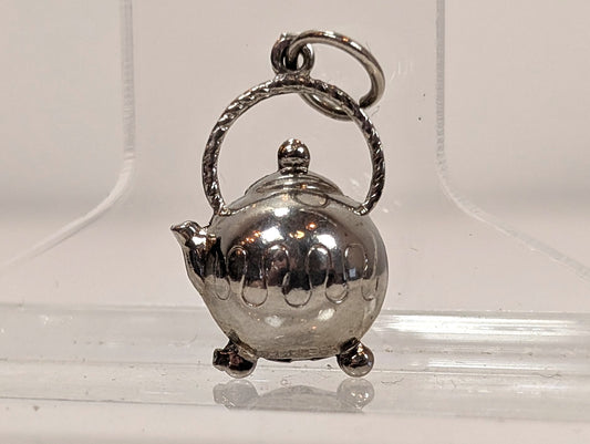Vintage Paye Baker 925 Sterling Silver Teapot Charm -P&B Antique Hollow Teapot Pendant