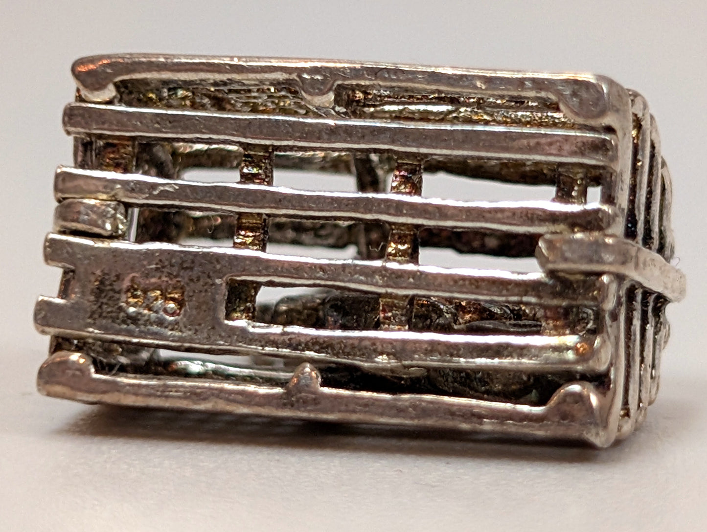 Vintage Sterling Silver Lobster Trap with Lobster Inside Charm - Antique Maine Lobster Trap with Lobster Inside Pendant