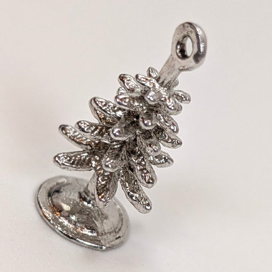 Vintage Sterling Pine Tree Pendant - 925 Silver Christmas Charm - 1.98 Grams