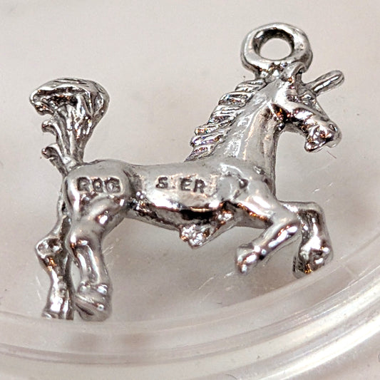 Vintage Sterling Unicorn Charm - 925 Silver Mythtical creature - .9 Grams