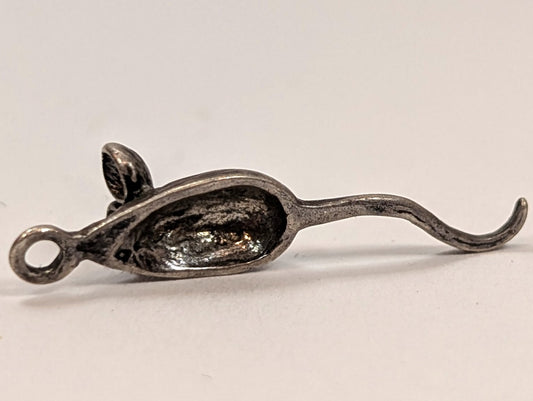 Antique Sterling Silver Small Mouse Charm - Vintage Small Mouse Sterling Silver Pendant