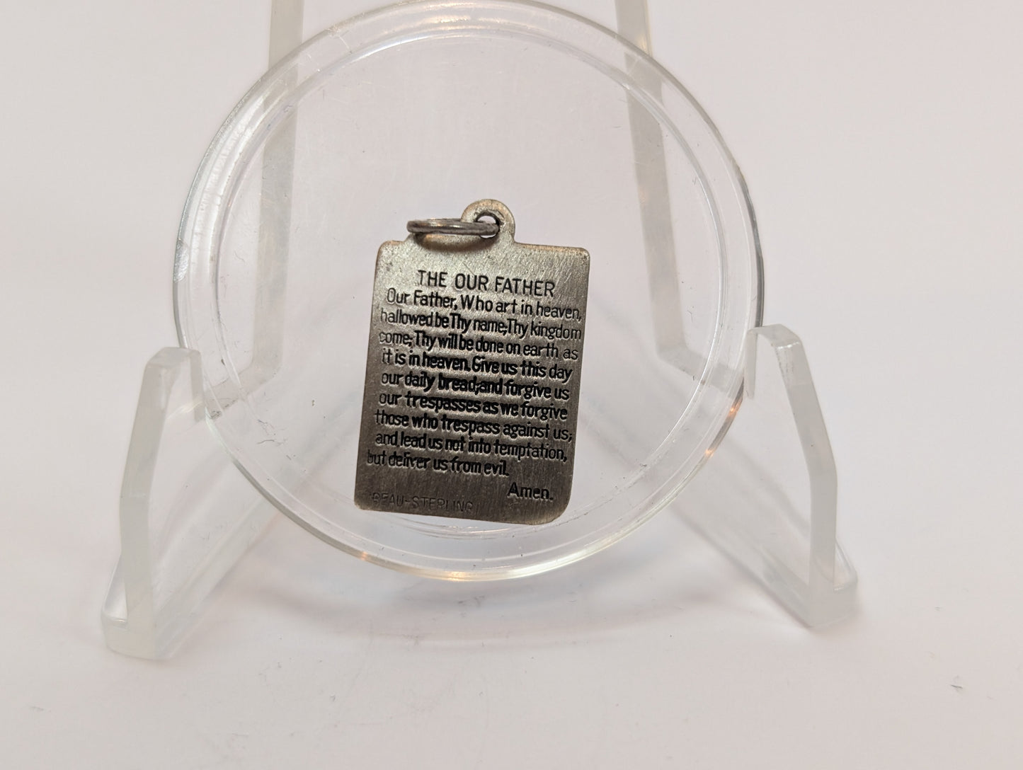 Silver Holy Bible Lords Prayer Charm - Stamped and Tested Sterling Silver - Beau Sterling
