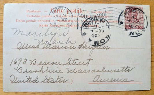 1905 La Basilica Com'e Pompeii Ruins Italy Postcard - Basilica Ruins B+W Photograph - Antique Photo Ancient Rome Pompeii Postcard