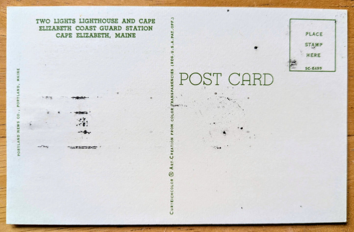 1970 Cape Elizabeth Lighthouse First Day of Issue Stamp and Postcard - Maine Statehood Stamp - Vintage Collectable ME Postcard