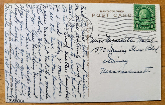 1936 Handcolored Sand Dunes Ogunquit Maine Postcard - Albertype Co. - Antique Hand Colored Ogunquit Beach ME Postcard