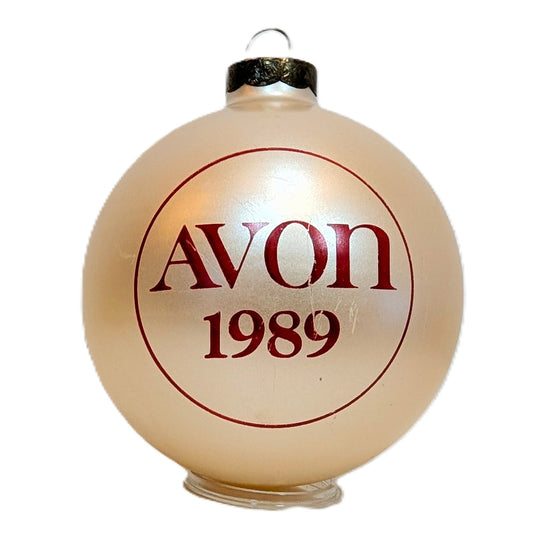 1989 Avon Glass Ornament - Exclusive Presidents Club PFE Mrs. Albee Globe
