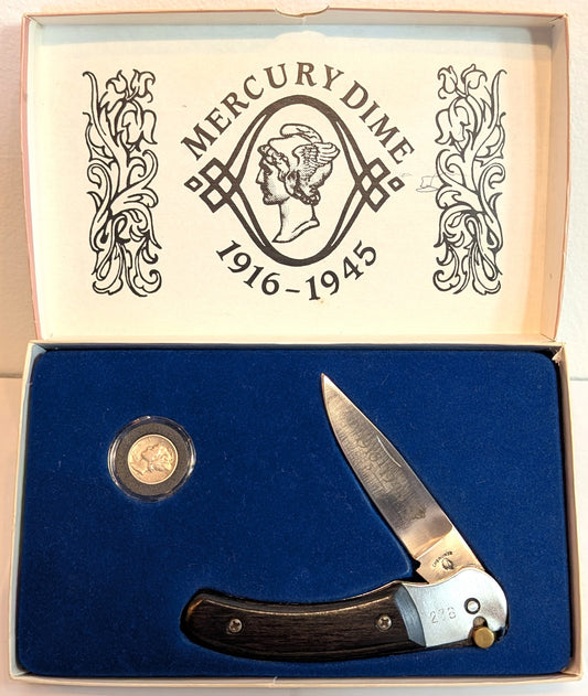 1916-1945 Cherokee 276 Mercury Dime Knife Set - Mercury Dime and Knife Set Cherokee 276